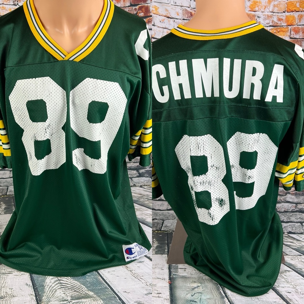 Vintage Mark Chmura Green Bay‎ Packers Champion Jersey Size 52 XL Green Nfl